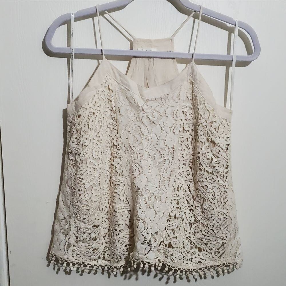 Blu pepper crocheted lace tank top size small